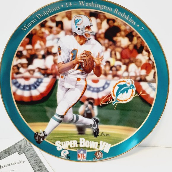 Bob Griese: Playing to Perfection by Rick Brown Collector Plate, Super Bowl VII